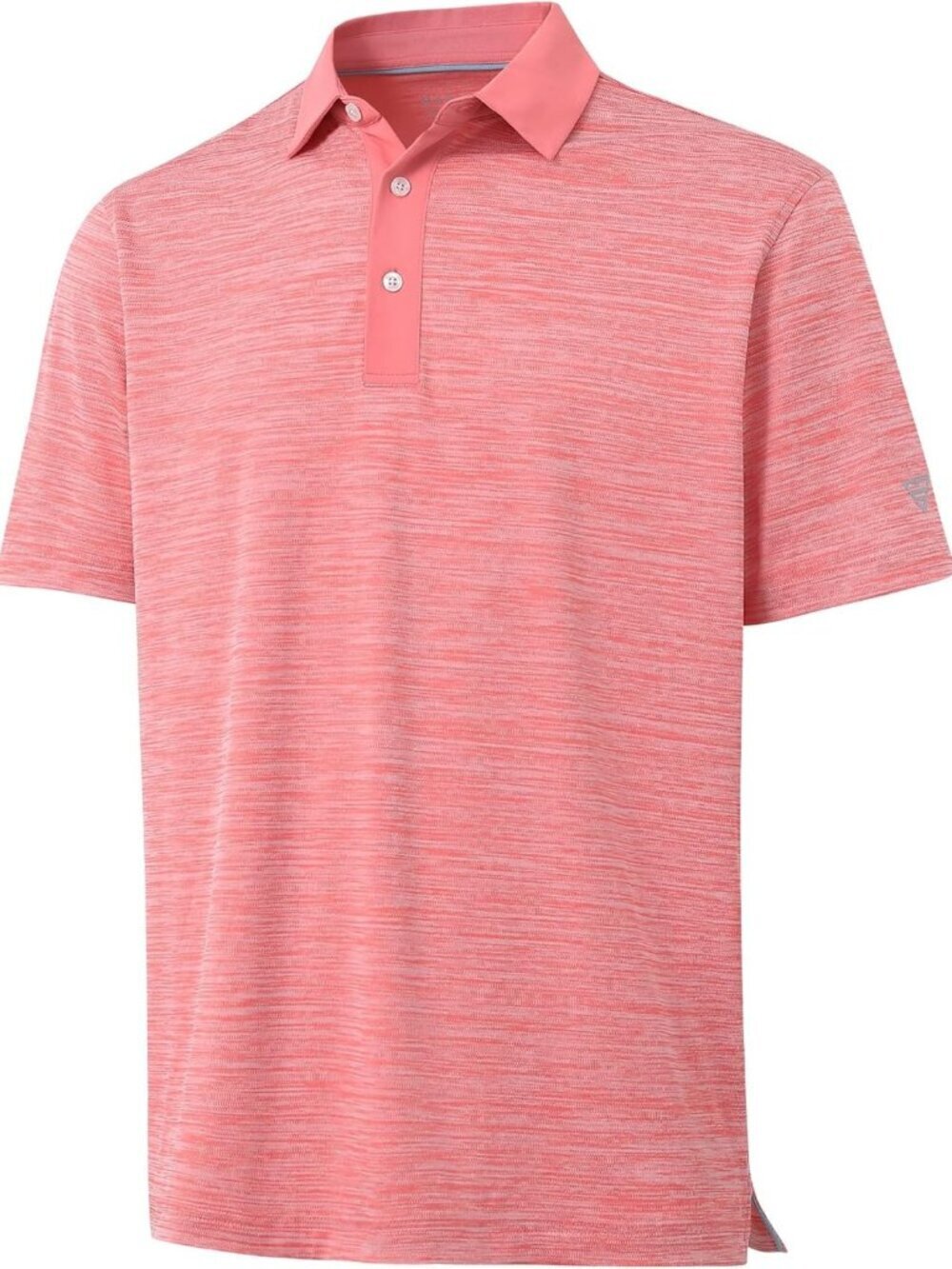 Men Red Orange Heather Dry Fit Heather Pique Polo Shirt Moisture Wicking Casual
